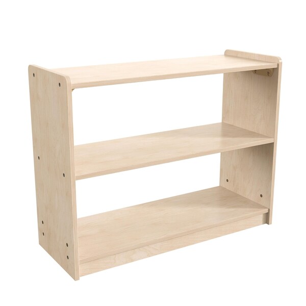 Flash Furniture Bright Beginnings Commercial 2 Shelf Wooden Classroom Open Storage Unit, Natural MK-KE23919-GG - main
